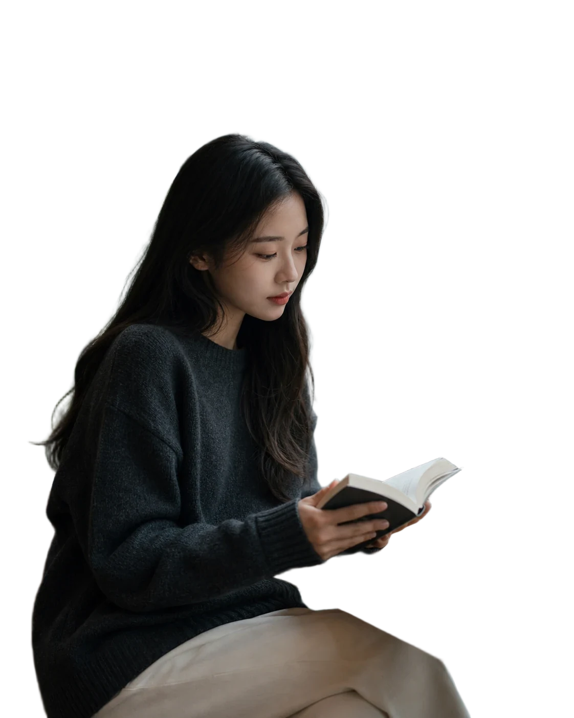 BiRefNet으로 카페 배경을 제거한 인물 사진